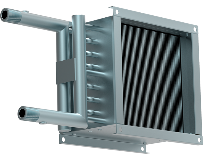 Водяной нагреватель для круглых и квадратных каналов Zilon ZWA 400×400-2